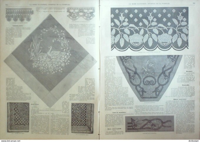 La Mode illustrée journal + gravure associée 1876 # 20