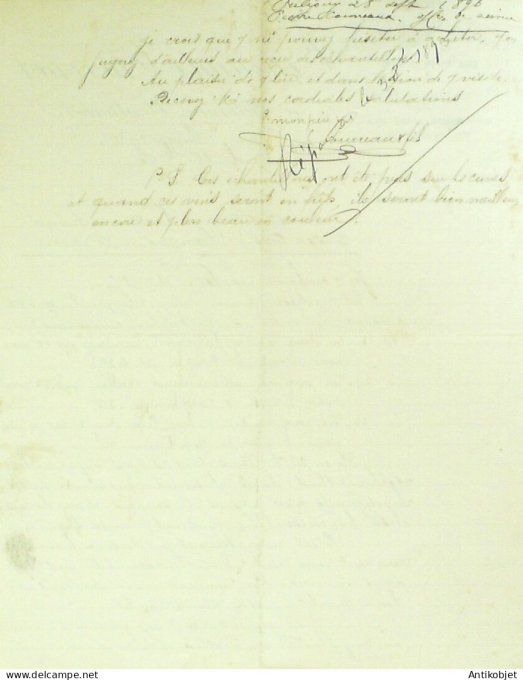 Lettre Ciale Courreaux-Chevenot (Vins Bourgogne) 1893 à Puligny-Montrachet (21)