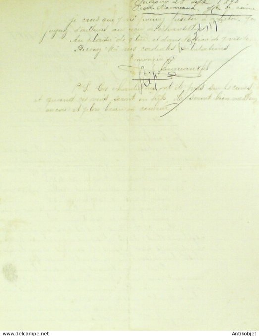 Lettre Ciale Courreaux-Chevenot (Vins Bourgogne) 1893 à Puligny-Montrachet (21)