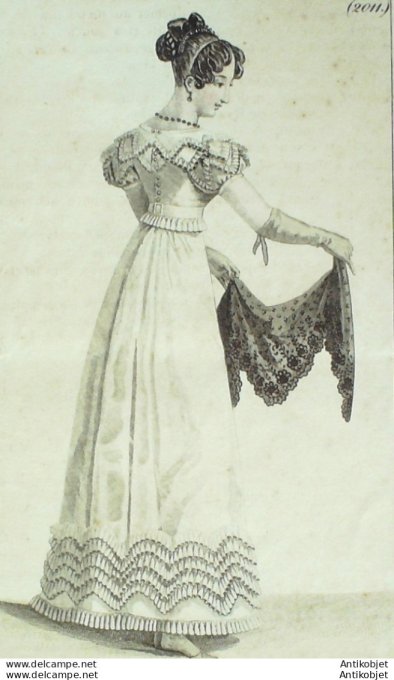 Costume Parisien 1821 # 2011 Robe perkale canezou mousseline