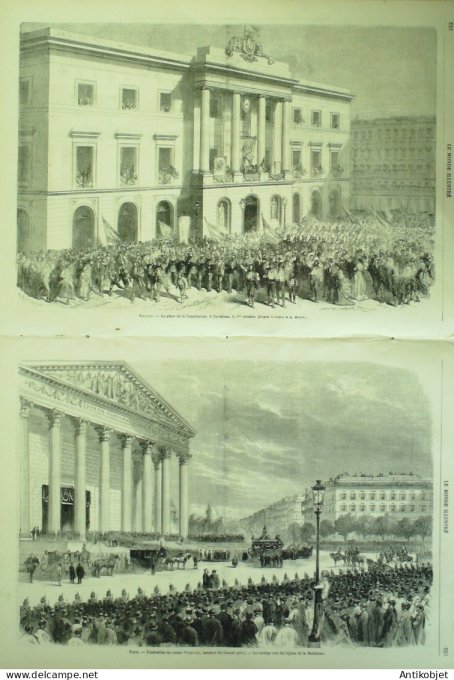 Le Monde illustré 1868 n°600 Espagne Barcelone Belgique Rochefort Morvan (58) Comte Waleski