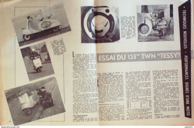 Moto Revue 1957 n° 1323 125 Twin Tessy Peugeot P56 125cc Ossa Bsa B31