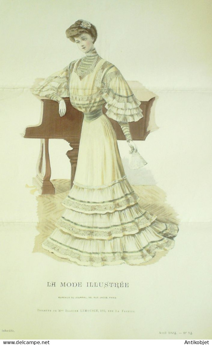 Gravure Mode illustree 1904 # 14 (Old Fashion plate) RARE