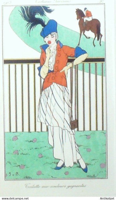 Gravure  de mode Costume Parisien 1820 n°1936 Redingote de dra, cravate