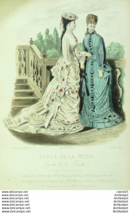 Gravure Mode La Gazette 1876 # 230 (Old Fashion plate)