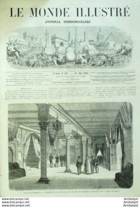 Le Monde illustré 1865 n°427 Belgique Phillipeville Algérie Tacamburo El Kantara Biskra Outaia