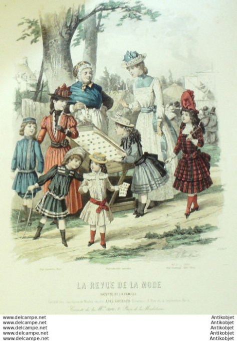 Gravure Mode La Gazette 1889 # 21 (Old Fashion plate)