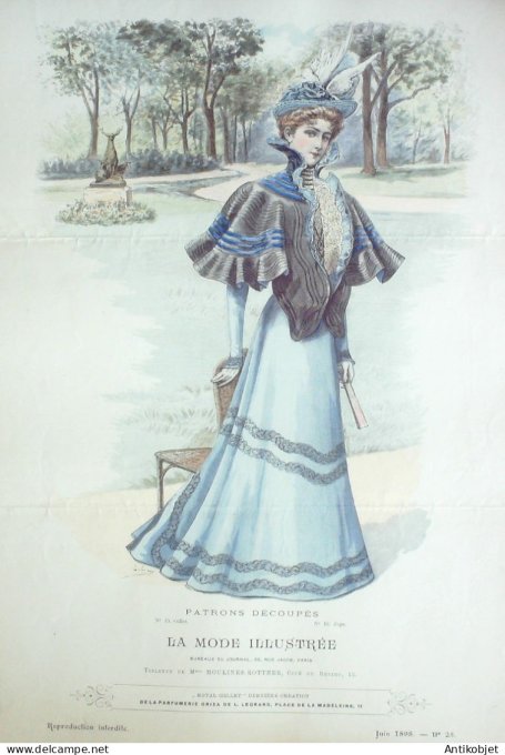 Gravure Mode illustree 1898 # 25 (Old Fashion plate) RARE