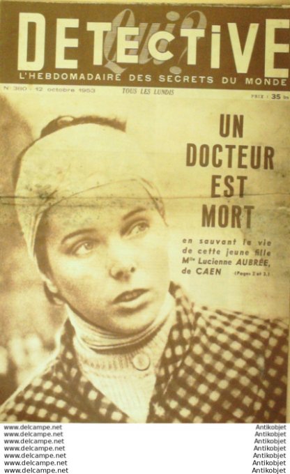 Détective 1953 # 380 St -Girons Douai Le Creusot Caen St-André/Orne
