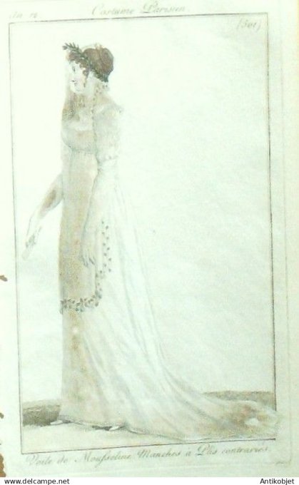 Costume Parisien 1803 an 11 # 501 (eau forte) Manches ? plis contrariés