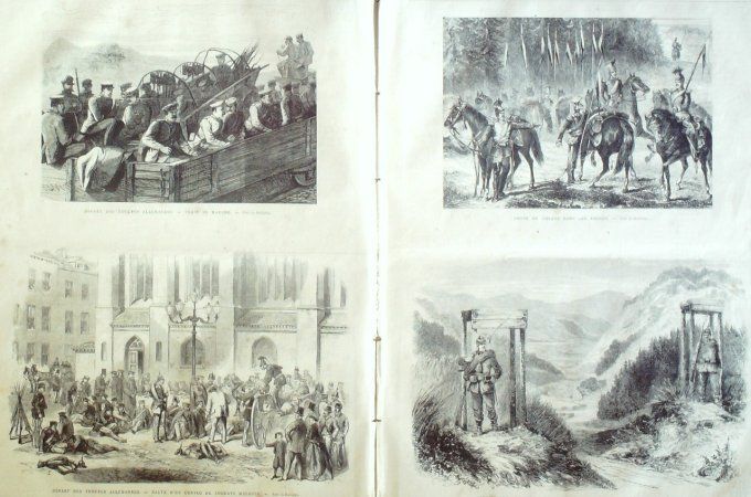 L'Univers illustré 1871 # 849 Brest (29) Vosges (88) poste de Hulans Belfort (90)