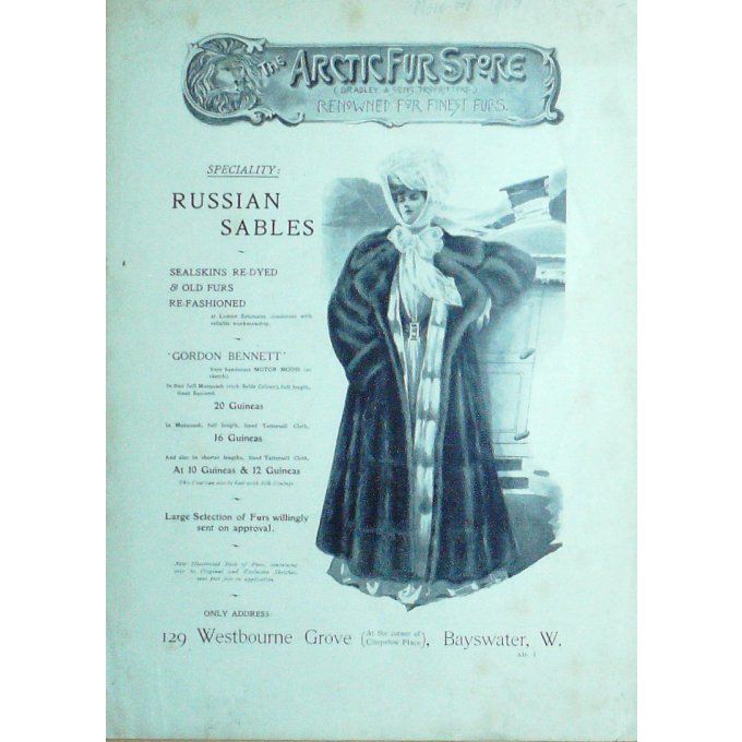 Catalogue BOUTIQUE RUSSE ARTIC FUR STORE BAYSWATER 1910