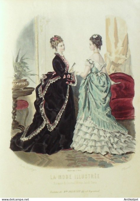 Gravure de mode La mode illustrée 1874 n°03 (Maison Delaunay)