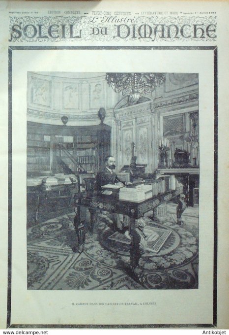 Soleil du Dimanche 1894 n°26 Carnot Evreux (27) Chalons (71) Mgr Latty Lyon (69)