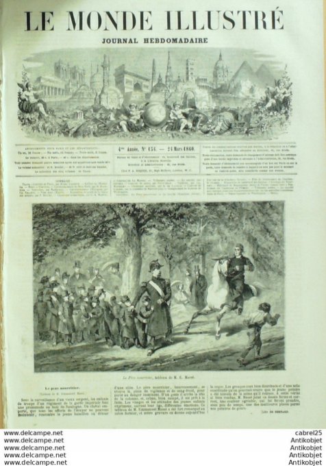 Le Monde illustré 1860 n°154 Annecy (73) Chartres (28) Italie Megnegnano Medjeles