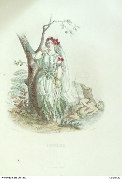 Grandville "Les Fleurs Animées" Verveine 1847