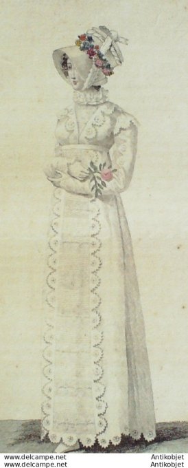 Costume Parisien 1811 # 1159 Chapeau de paille & guirlande