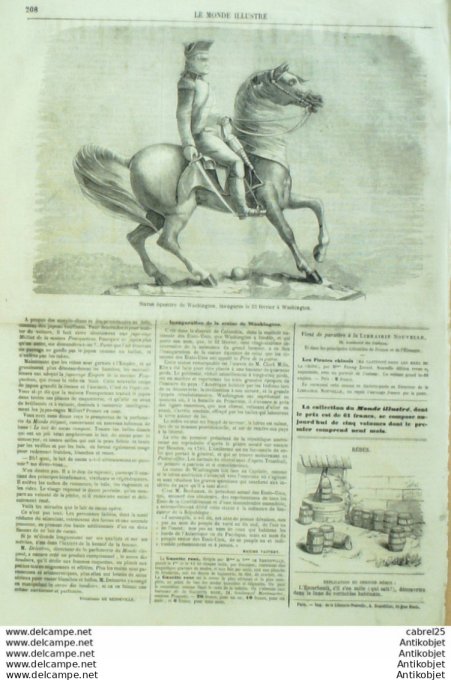 Le Monde illustré 1860 n°154 Annecy (73) Chartres (28) Italie Megnegnano Medjeles