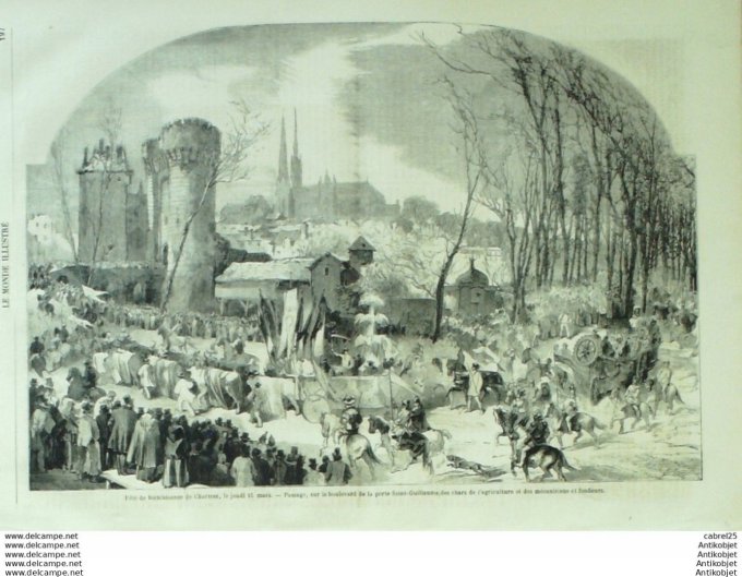 Le Monde illustré 1860 n°154 Annecy (73) Chartres (28) Italie Megnegnano Medjeles