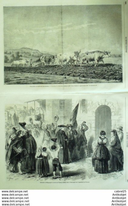 Le Monde illustré 1860 n°154 Annecy (73) Chartres (28) Italie Megnegnano Medjeles