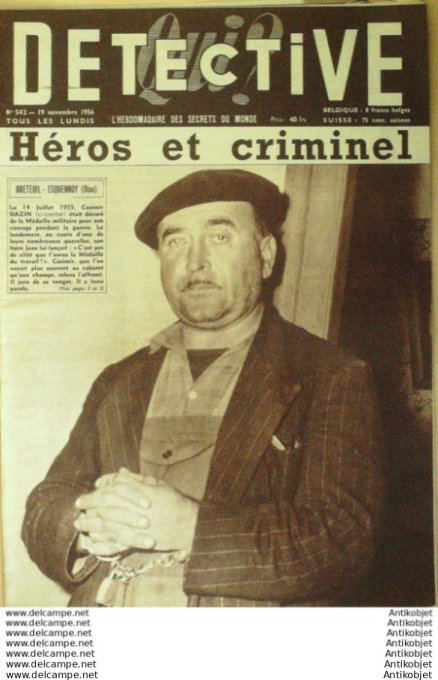 Détective 1956 # 542 Esquennoy Liévin Rieux La Flèche La Souterraine
