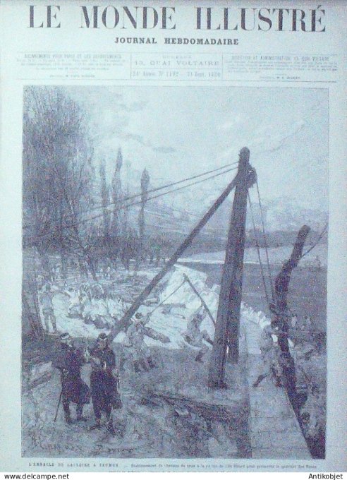Le Monde illustré 1880 n°1192 Saumur (49) île Offard & Souzay Cannes (06)