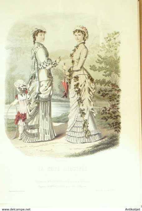 Gravure de mode La Mode illustrée 1879 n°25 (Maison Bréant-Castel)