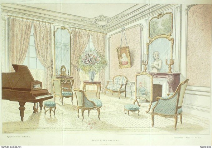 Gravure Mode illustree 1898 # 52 (Old Fashion plate) RARE