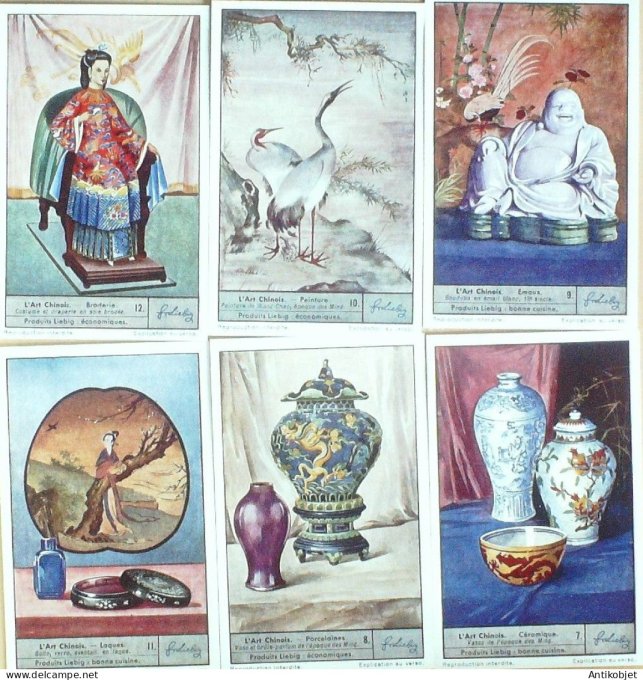 Chromo Liebig Sang 1350b Chine l'Art 7-12 (1937)