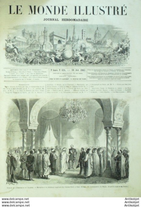 Le Monde illustré 1865 n°426 Algérie Oran Agnoum Dar El Razi Merdj El Souel Montaganem
