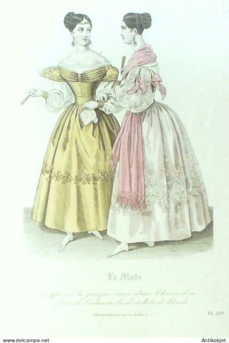 Gravure La mode 1831 # 189 (aquarelle old Fashion plate)