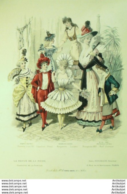 Gravure Mode La Gazette 1891 # 52 (Old Fashion plate)