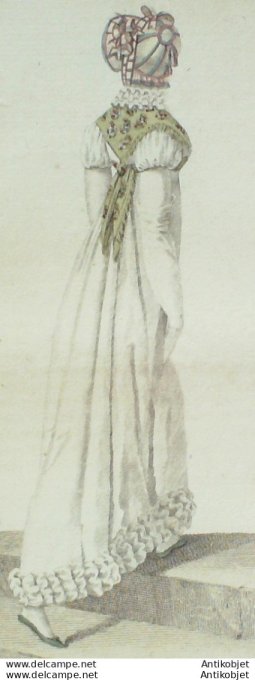 Gravure de mode Costume Parisien 1811 n°1160 Robe perkale