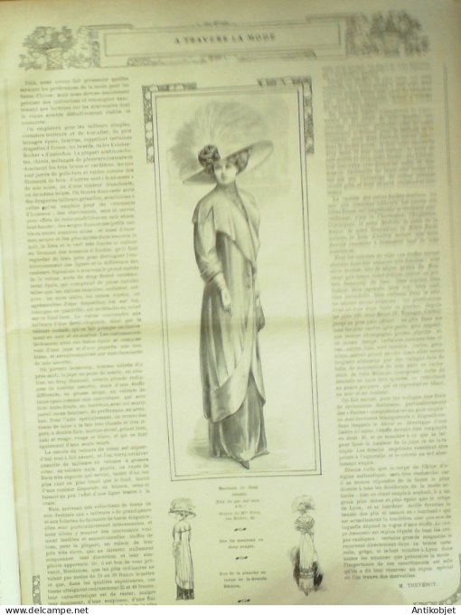 La Mode illustrée journal 1910 n° 42 Toilettes Costumes Passementerie
