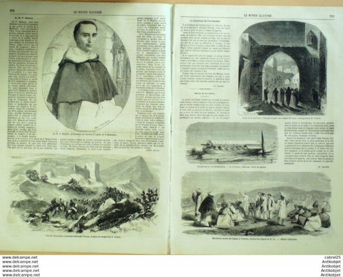 Le Monde illustré 1860 n°155 Maroc Tetuan Alcasabah Tourane Osaja Russie Choura Daguestan