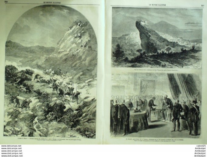 Le Monde illustré 1860 n°155 Maroc Tetuan Alcasabah Tourane Osaja Russie Choura Daguestan