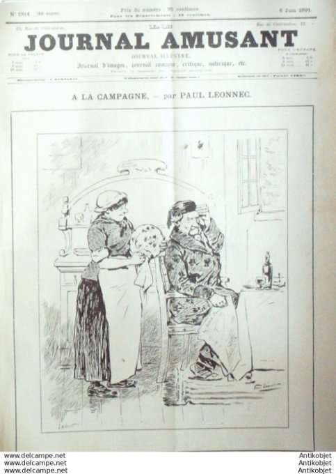 Le Journal Amusant 1891 # 1814 Grande quizaine parisienne par Mars Coquin de printemps par Attinger