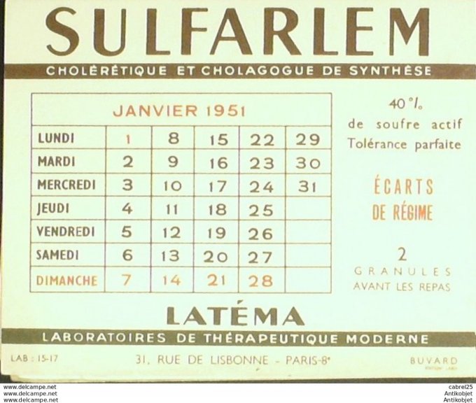 Buvard Latema Laboratoire