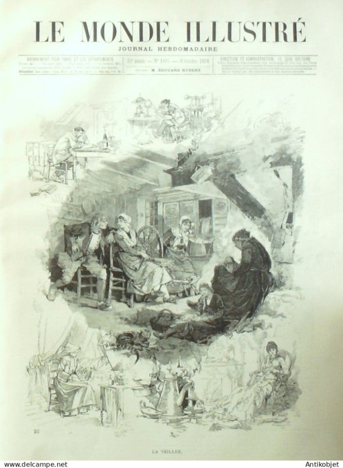 Le Monde illustré 1891 n°1805 Siam Damrong Yémen Argenteuil (92) Camaret (29)