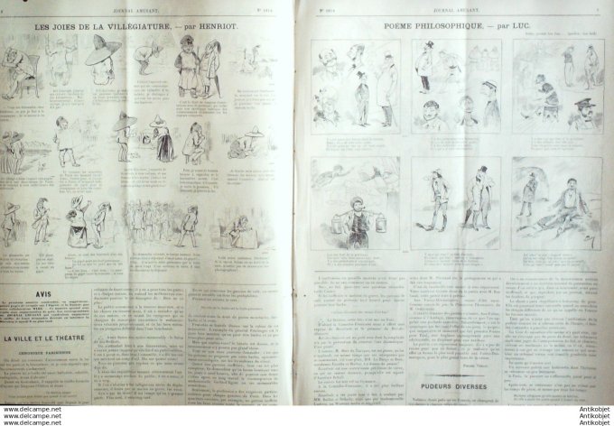 Le Journal Amusant 1891 # 1814 Grande quizaine parisienne par Mars Coquin de printemps par Attinger