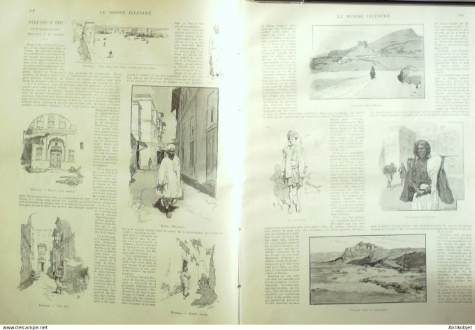 Le Monde illustré 1891 n°1805 Siam Damrong Yémen Argenteuil (92) Camaret (29)