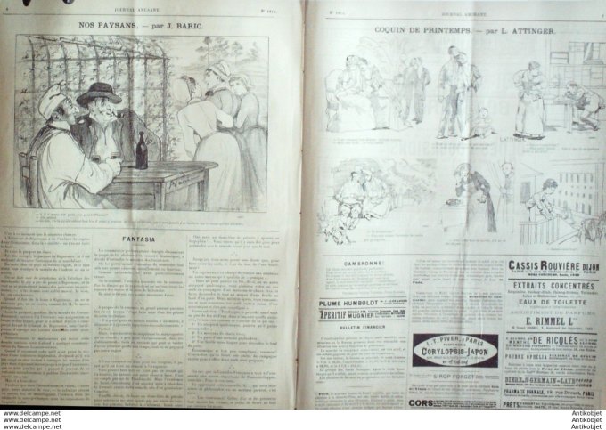 Le Journal Amusant 1891 # 1814 Grande quizaine parisienne par Mars Coquin de printemps par Attinger