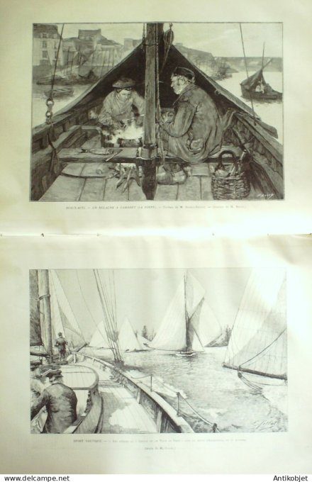 Le Monde illustré 1891 n°1805 Siam Damrong Yémen Argenteuil (92) Camaret (29)