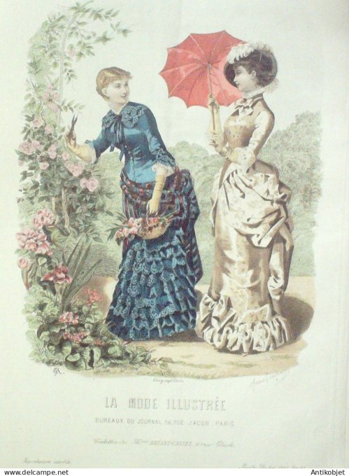 Gravure Mode illustree 1882 # 24 (Old Fashion plate)