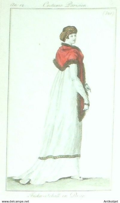 Costume Parisien 1803 an 11 # 521 (eau forte) Fichu Schall en drap