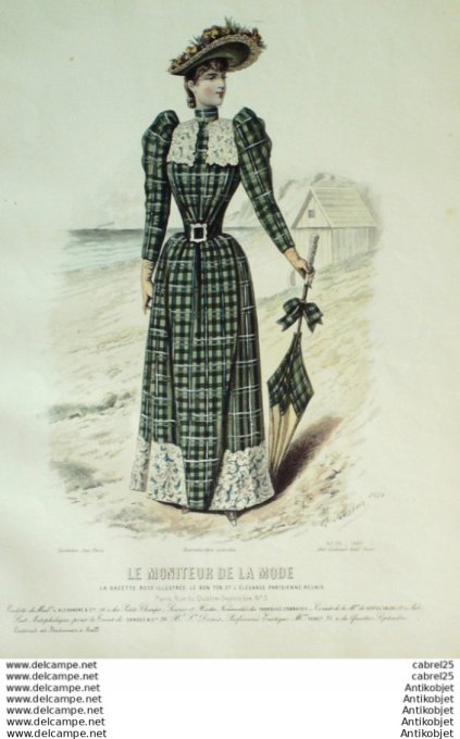 Gravure Mode Le Moniteur 1890 # 25 (Old Fashion plate)