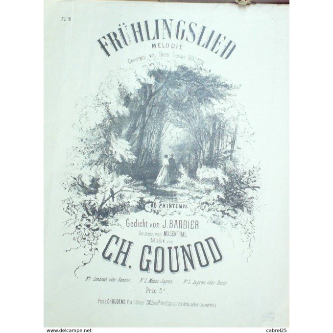 Gounod Charles Fruhlingslied Piano 1900