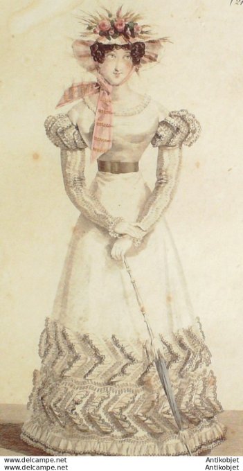 Costume Parisien 1823 # 2157 Robe mousseline