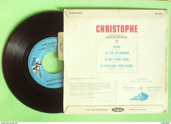 Christophe 45T EP Aline (languette) 1965