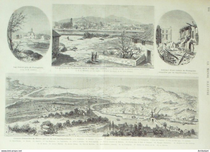 Le Monde illustré 1874 n°883 Hongrie guerre 1818 Napoléon III tombeau Marseille (13) Espagne Bilbao